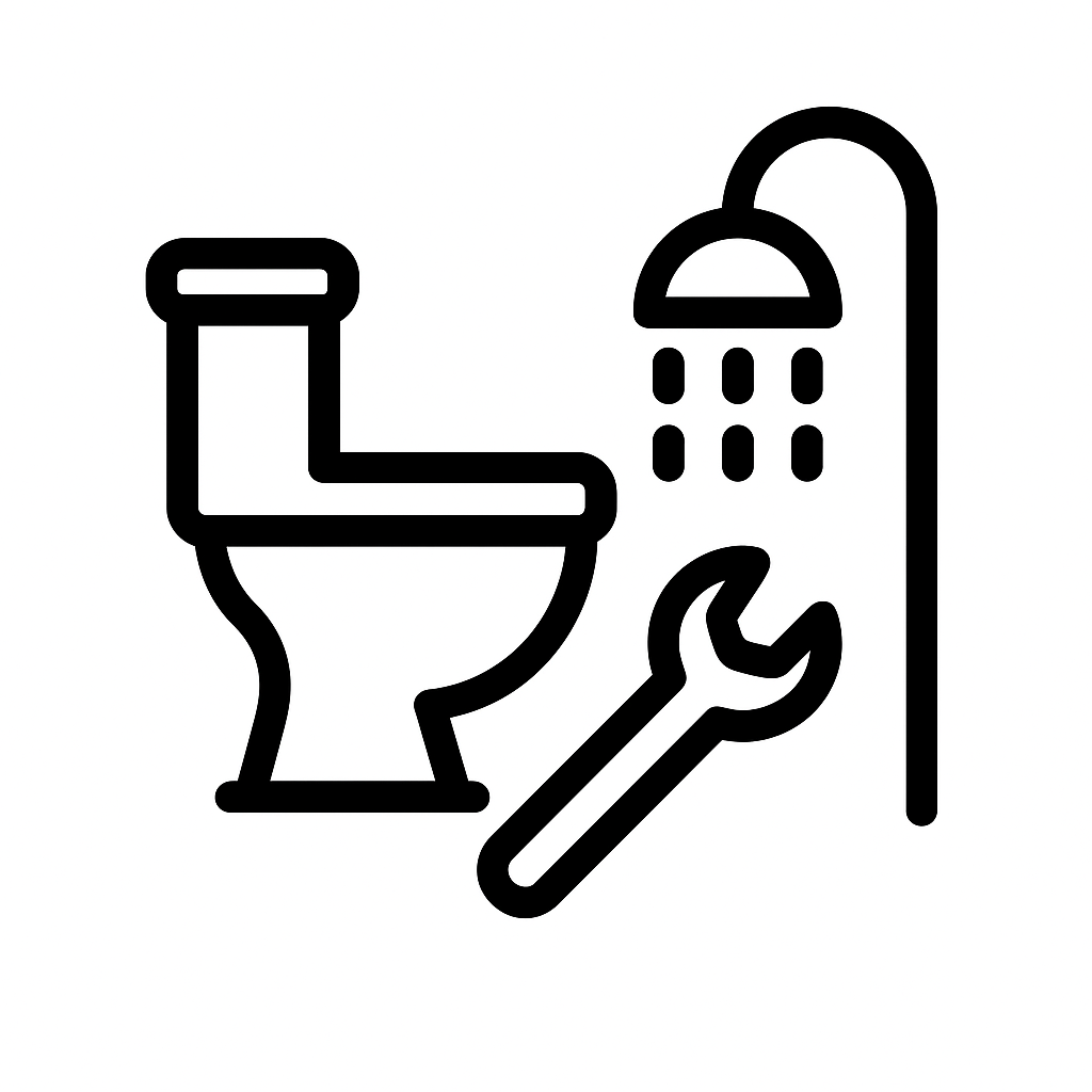 Sanitair image die een douche wc en sleutel laat zien