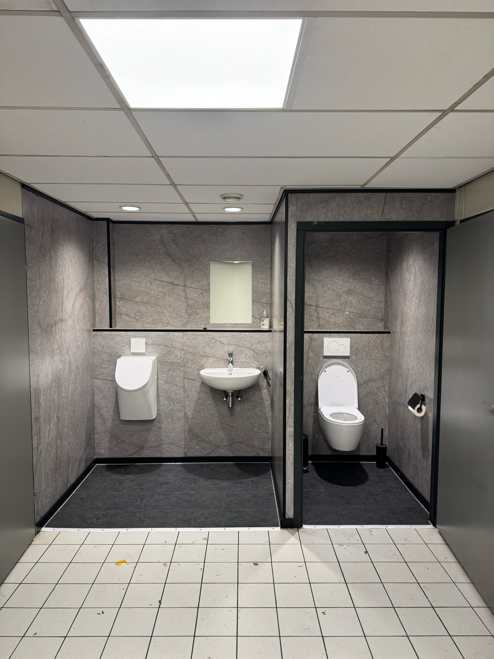 Renovatie toilet ruimte, Alblasserdam. Gerenoveerde toiletruimte eindresultaat